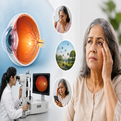 Doctor performing cataract examination