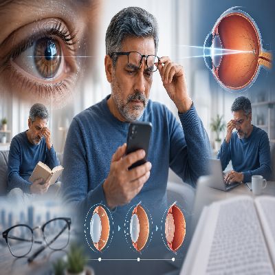 Doctor performing cataract examination